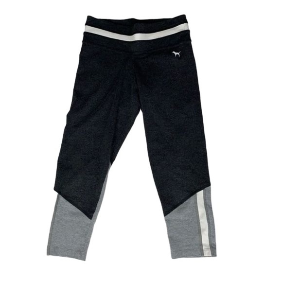 PINK Victoria's Secret Pants - Victoria's Secret PINK Grey & White Crop Leggings Size XS